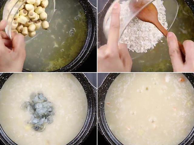 3 cách nấu cháo tôm hạt sen nóng hổi bổ dưỡng cho bé - 3