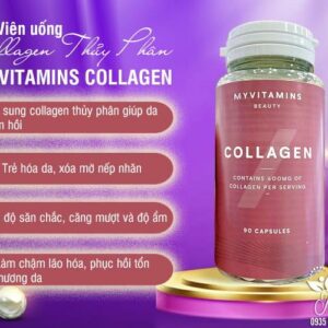 Viên uống collagen thủy phân Myvitamins Collagen 90 viên - Làn da tươi trẻ, tóc móng chắc khỏe và khớp linh hoạt
